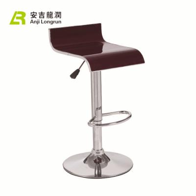 China Square Seat Modern Furniture Cheap Acrylic Transparent Bar Stool With Gas Chromed Lift And Base for sale