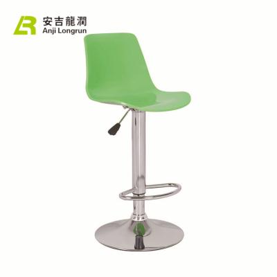 China Hot Sale Modern Design Stainless Steel Modern High Seat Green Acrylic Kitchen Bar Stool Chair With Footrest for sale