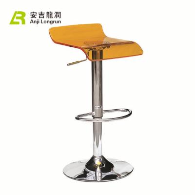 China Morden Hydraulic Lift Back Barstool Chrome Finish Pedestal Transparent Acrylic Micro Adjustable Base for sale