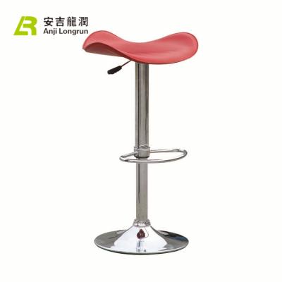 China Newest Design Eco-friendly Club Furniture Red ABS Saddle Kitchen Bar Stool For Sale for sale