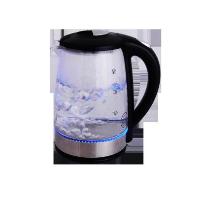 China Wholesale And Yonsa Kattle 360 ​​Degree Rotation Electric Canton Fair Base Kettle Glass Blue Light Teapot for sale