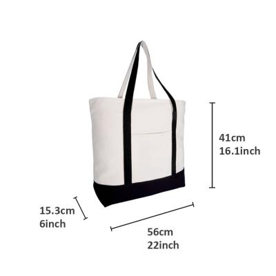 China Factory Wholesale Custom Logo Large Recycled Cotton Canvas Folding Tote Bag For Beach And Shoulder Shopping Grocery for sale