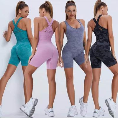 China 2021 style female yoga one-piece aerial suit swimsuit sports fitness one-piece sexy tight back beauty breathable hot for sale