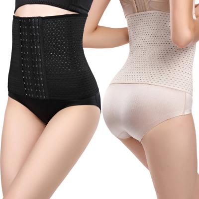 China Best Selling Affordable Fitness Adjustable Breathable 4 Steelbones 6 Hooks Elastic Waist Trainer Slimming Waist Trimmer for sale