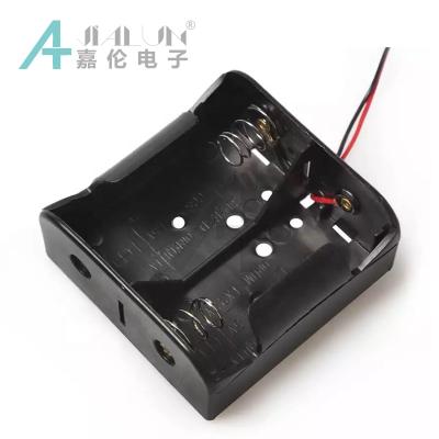 China Leaded PP JIALUN Wire Battery Holder Battery Case Box Without Cover For 2 X D Size 3V Battery Holder for sale