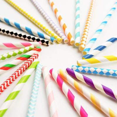 China Party Favors Biodegradable Paper Drinking Straws / Fancy Straws For Drinks for sale