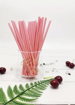 China Eco - Friendly Red Paper Drinking Straws Customized Size Non - Stick Detached Easily for sale