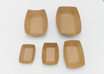 China Grease Resistant Cardboard Food Packaging Boxes Disposable Paper Food Trays for sale