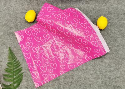 China Opaque Protective Poly Mailers Shipping Envelopes Pink Heart Printing for sale