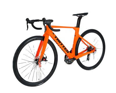 China 700C Carbon Fiber Alloy Wheel Carbon Fiber Road Bike 24 Speed ​​Through Axle Disc Brake Road Bike Bicycle for sale