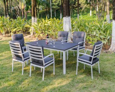 China Waterproof Outdoor Furniture Enjoy Family Day Furniture IVY Factory Real Shooting Outdoor Garden Aluminum Dining Table Set Cheap Price Furniture for sale