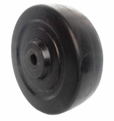 China Construction Material Shops 4 Inch Soft Rubber Coated On Hard Rubber Core Solid Rubber Wheel for sale