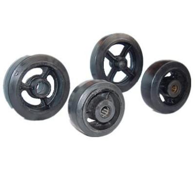 China High Running Load Rubber Coated Steel Hub Single Solid Hard Rubber Coated Wheel for sale