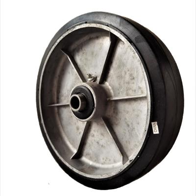 China Construction Material Shops 8 Inch Rubber Aluminum Wheels Solid Rubber Coated Wheel for sale