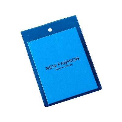 China Small PVC Hang Tag Women's High-end Clear Thick Transparent High-grade Colorful Viable S Clothing Label Bag Certificate Bag Collar High-end Clothing for sale