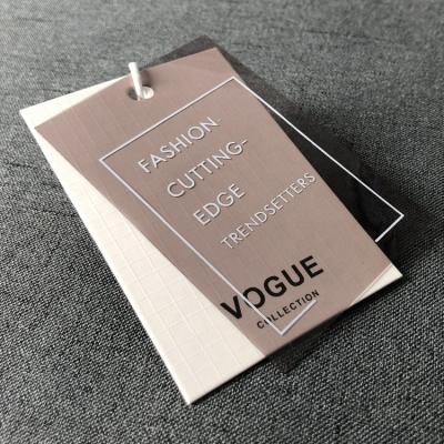 China Hang Tags Free Sample For Viable Upscale Thick Specialty Clothing Store Printing Paper Swing Tags Design Logo for sale