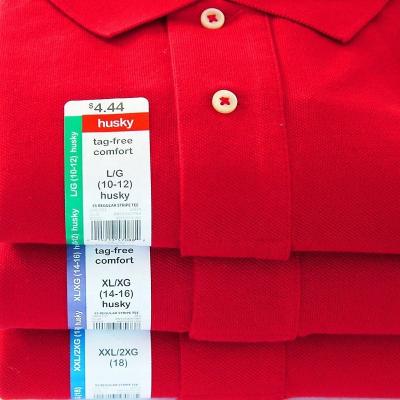 China Customized Sizestrips Label Folded T-shirt Size Label Clothing Scratch-Tag Garment Size Strips Labels Folded Holders Shown for sale