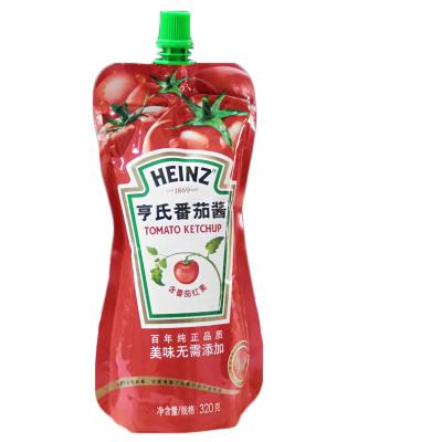 China Food 2 Spout Tomato Ketchup Packaging Machine Stand Up Pouch Sauce Spout Pouch Filling Sealing Machine for sale