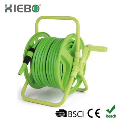 China 40m Adjustable Handle Metal Plastic Garden Hose Reel Trolley for sale