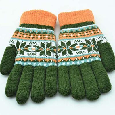 China Eco-Friendly Winter Mens Knitted Gloves Wool-acrylic Mittens Embroidered Thick Warm Outdoor Plaid Striped Driving Korean Knit Gloves for sale