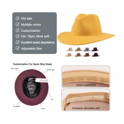 China Character Selling Spring Outdoor Fashion Felt Unisex Medium Brim 100% Wool Fedora Hats for sale