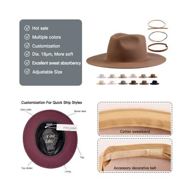 China High Quality Brown Picture Solid Color Wool Felt Hat Custom Women Men Felt Felted Hat Cap for sale