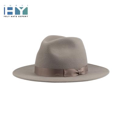 China Spring Australia Premium Quality Outdoor Wool Gray Fedora Felt Fedora Hats Custom Image for sale