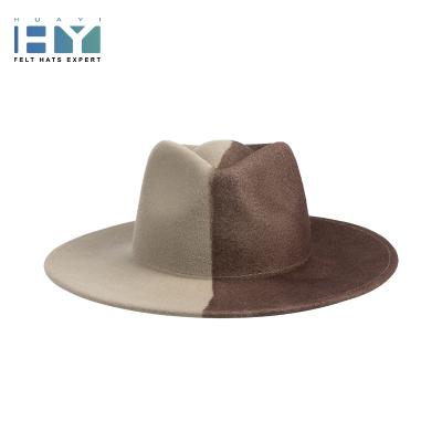 China 2021 image two double hat wholesale felt hat colors wool felt hat unisex 100% wool hats for sale