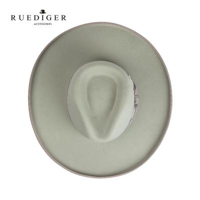 China Wholesale Image Ruediger Designer Two Tone 100% Wool Brim Sombrero Felted Hat Hats Women Wide 2021 for sale