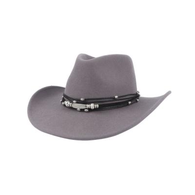 China Image Huayihats Customized Felt Hat Hats Western Cowboy High Quality Wool Felt Hats For Men for sale