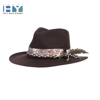 China Picture Fashion Mens Womens Wide Brim Customized 100% Pure Australian Wool Felt Male Fedora Hat for sale