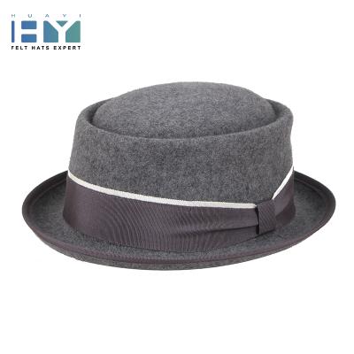 China Classic Character Winter Mens Womens 100% Wool Felt Fedora Pork Pie Hats for sale