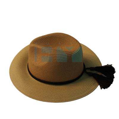 China New Raffia Straw Hat Outdoor Action Fedora Beach Sun Hats Dobby Fashion Shorts Brim Hats for sale