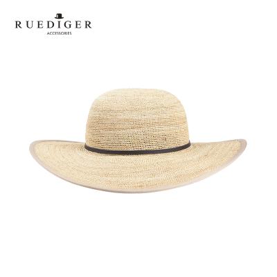 China Raffia Wide Straw Brim Hat Summer Outdoor High Quality UV Women Party Beach Image Large for sale