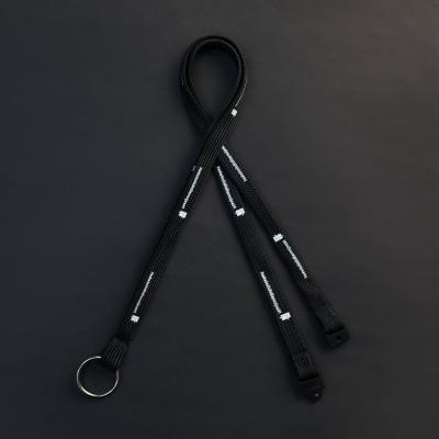 China High Quality Durable Eco-Friendly Lanyard Key Black Heat Transfer Neck Chain Strap for sale