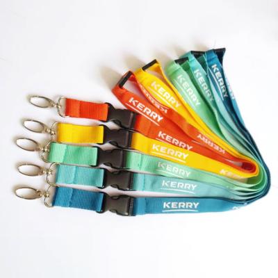 China Custom Solid Insulated Scratch Card Silkscreen Print Logo Lanyard Polyester Airbus Lanyards Safty for sale