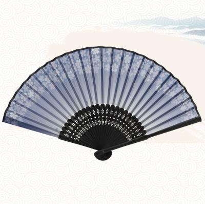 China China China Custom Japanese Bamboo Fabric Hand Printed Bamboo Folding Fan Custom Made For Wedding for sale