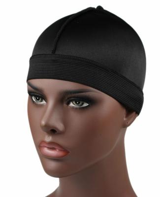 China Multifunctional Silky Satin Durag Wave Cap For Women Muslim Headwear Durags Hats Dome Wave Cap for sale