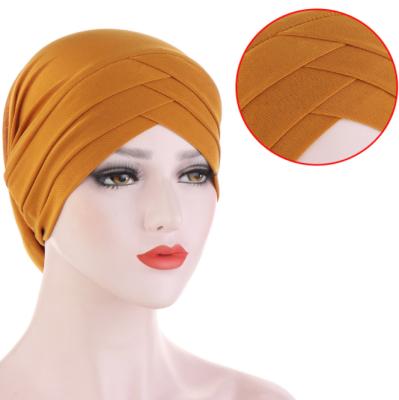 China Hot selling interior picture fashion soild hijab headband muslims hide hair cap for sale