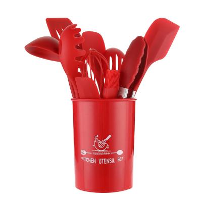 China Viable Hot Sale Silicone Kitchen Utensils 11 Piece Non-Stick Cooking Spatula Baking Set Cookware Set for sale