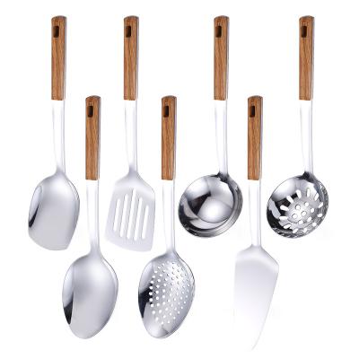 Κίνα Wholesale Hot Selling 7 Pcs Viable Custom Logo Kitchen Cooking Tools Spoon Wooden Utensils Set προς πώληση