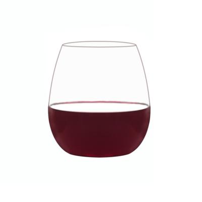 China High Quality Home Wine Wall Double Bullet Whiskey Reusable Stemless Clear Plastic Unbreakable Glass Mug BPA Free for sale