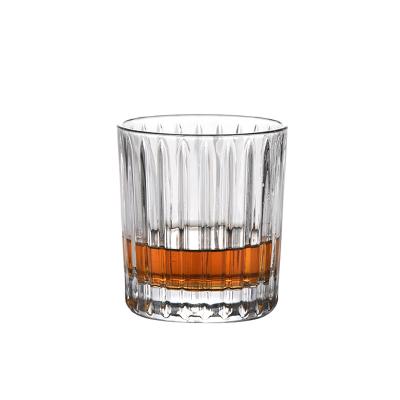 China Home Creative Gift Customized Modern Unbreakable Vertical Stripes High Ball Drinking Glass Wine Whiskey Mug for sale