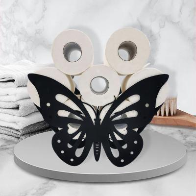 China Butterfly Shape Kitchen Bathroom Corner Paper Pool Towel Rack Modern High Quality Funny Toilet Paper Holder for sale