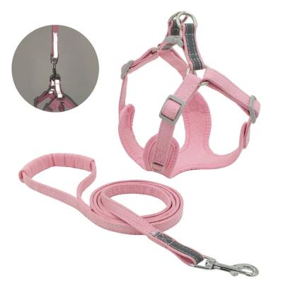 China Padded Pet Accessories Products Harness Leash Set Reflective Harness And Leash for sale