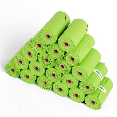China Viable Fully Biodegradable Compostable Green Dog Sack Pet Waste Bag Thickened 1.8 Micron PLA Poop Bag for sale