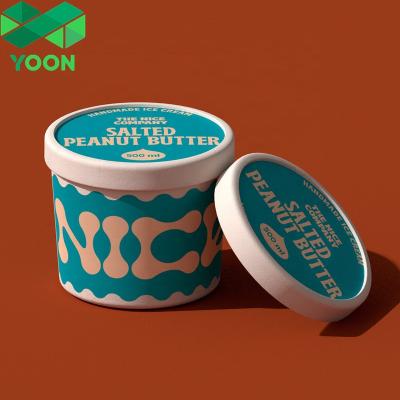 China Recyclable Paper Ice Cream Cups With Lids Disposable Ice Cream Containers for sale