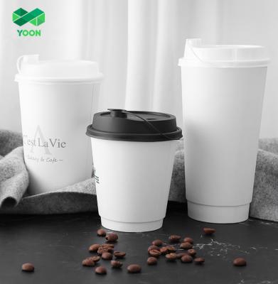 China Wholesale Thicker Wall Disposable Coffee Cup Luxury Disposable Custom Design Coffee Paper Cup Double To Go for sale