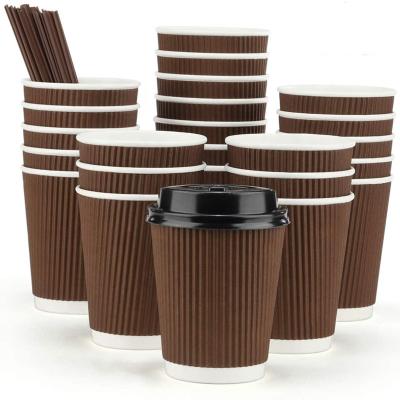 China High Quality Customized Disposable Take Away Ripple Wall Cups Perfect For Cafe Bakery And Cinema for sale