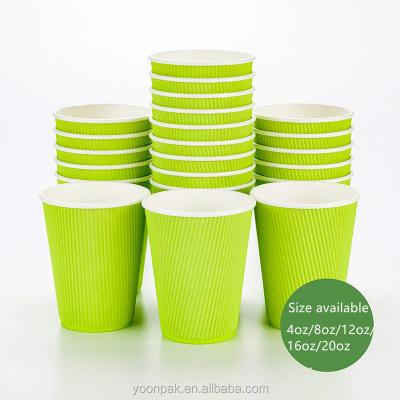 China Disposable Tripple Wall Ripple Heat-Insulated Coffee Cups With Lids for sale